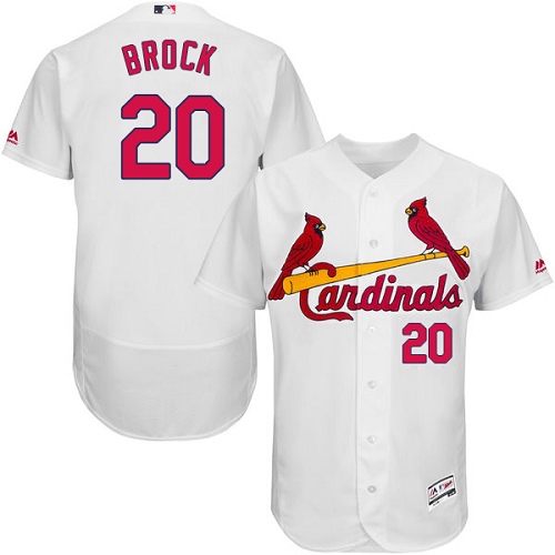 Cardinals #20 Lou Brock White Flexbase Authentic Collection Stitched MLB Jersey